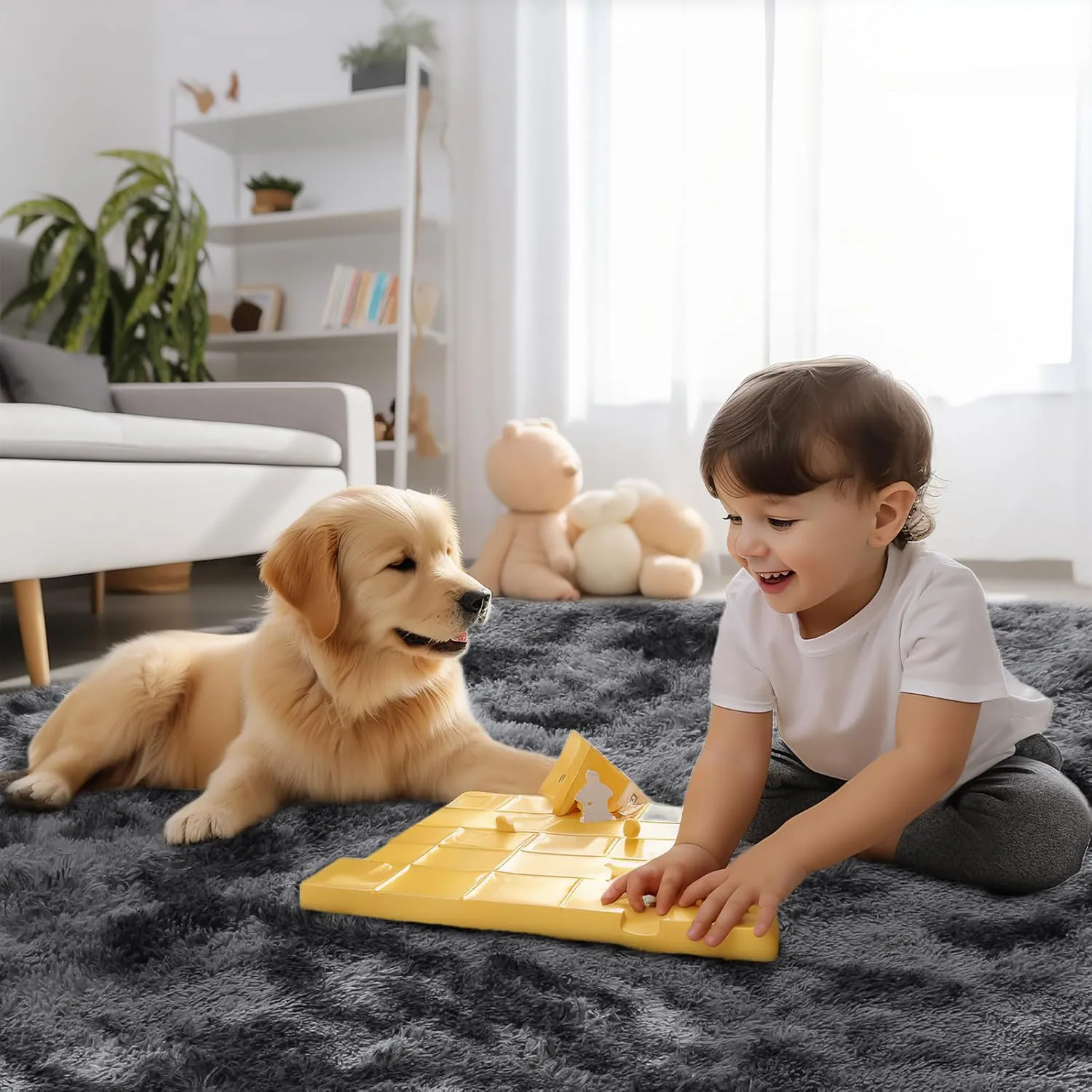 Sour Lemon Shaggy Rug - Plush, Non-Slip, Easy Clean - 3 Sizes