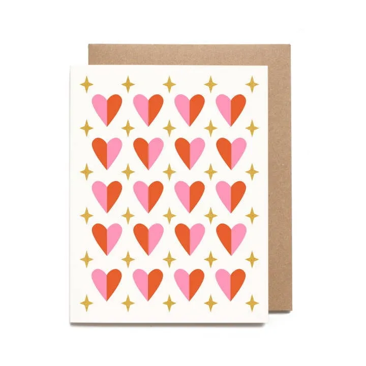 Sparkly Heart Pattern Valentine Card| Worthwhile