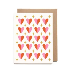 Sparkly Heart Pattern Valentine Card| Worthwhile