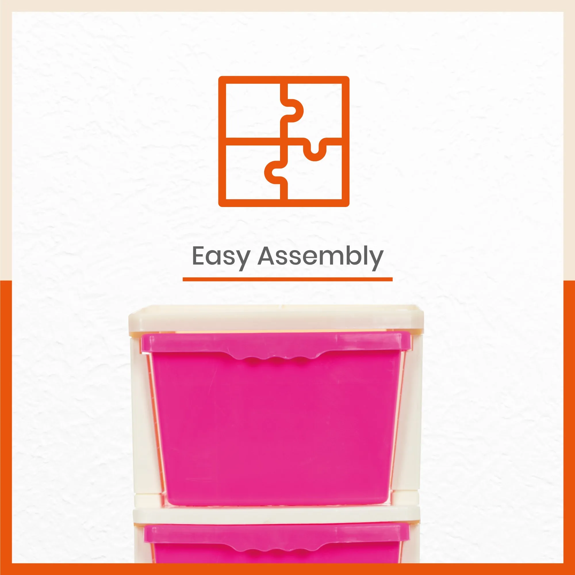 Stomo 3 Drawer Multi-Purpose Storage Organizer for Home and Office (Pink)