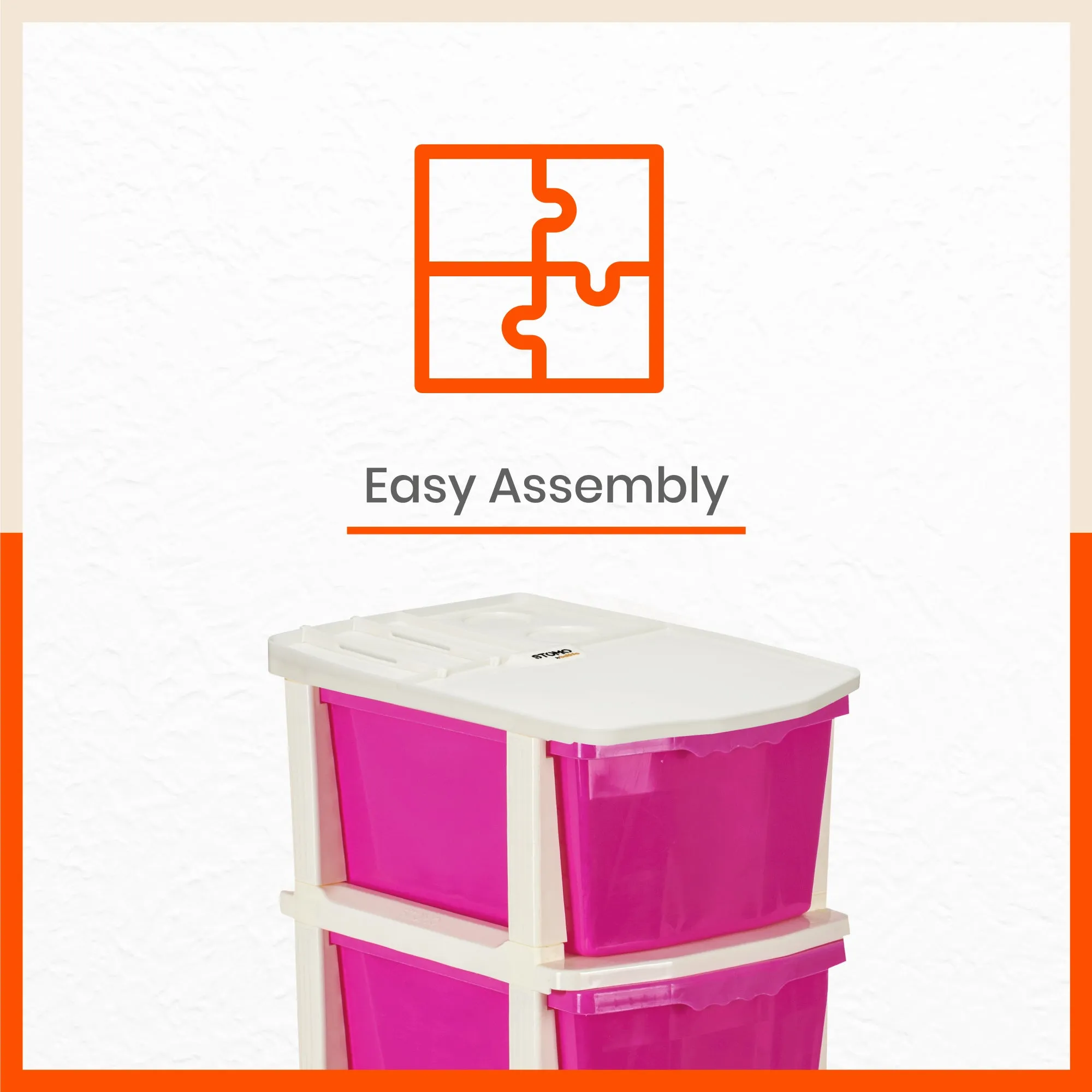 Stomo 5 Drawer Multi-Purpose Storage Organizer for Home and Office (Pink)