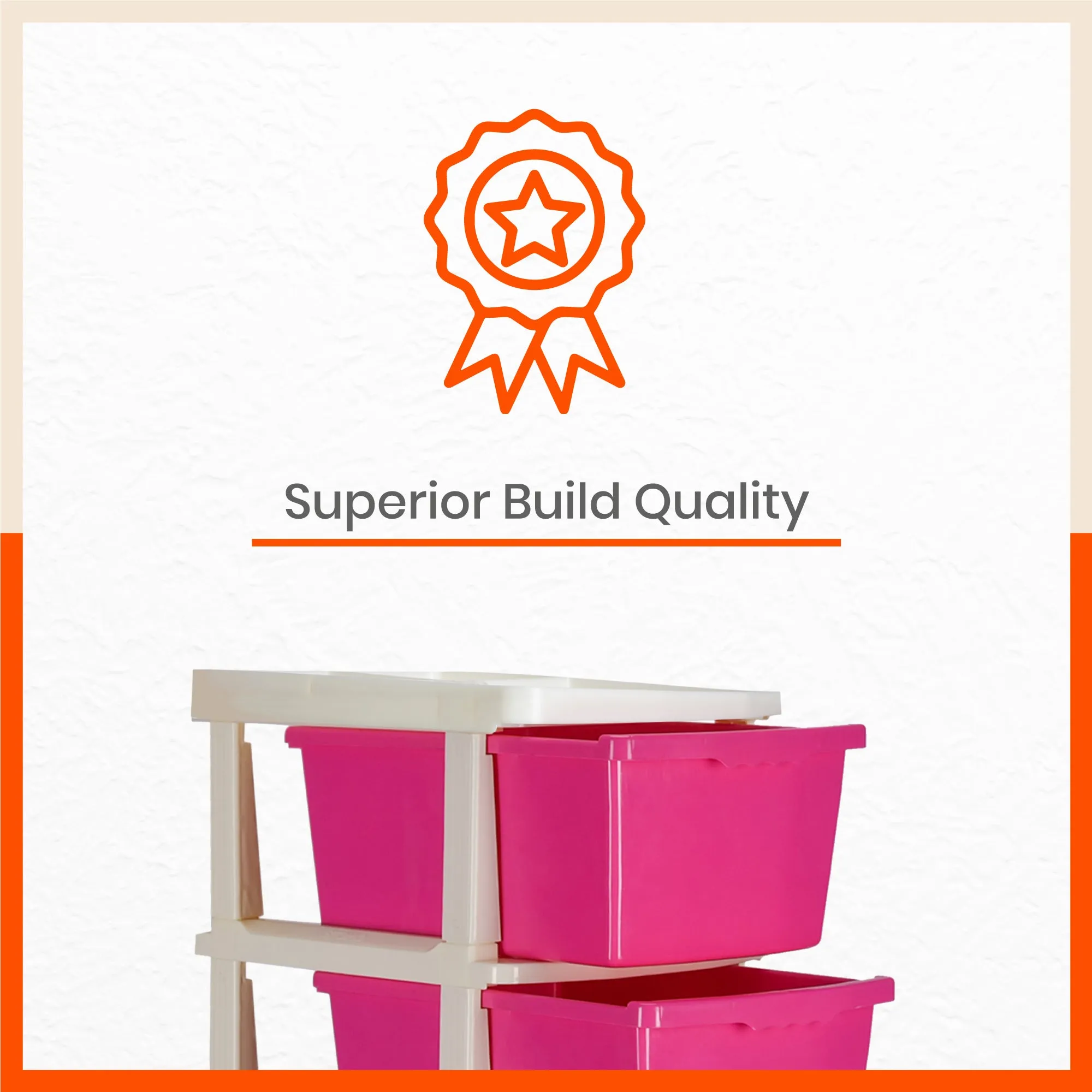 Stomo 5 Drawer Multi-Purpose Storage Organizer for Home and Office (Pink)