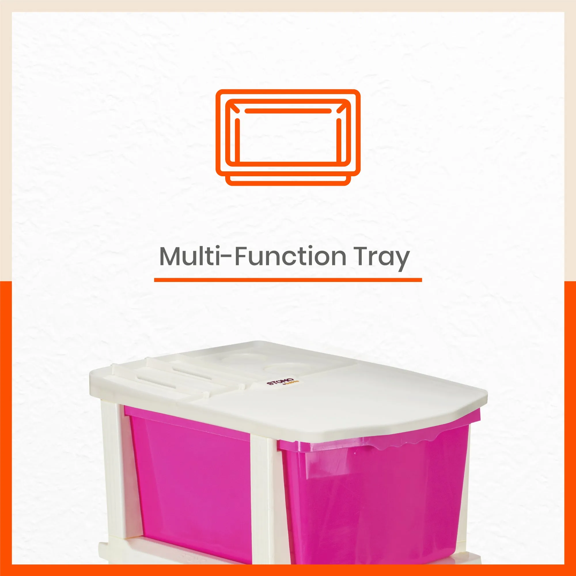 Stomo 5 Drawer Multi-Purpose Storage Organizer for Home and Office (Pink)