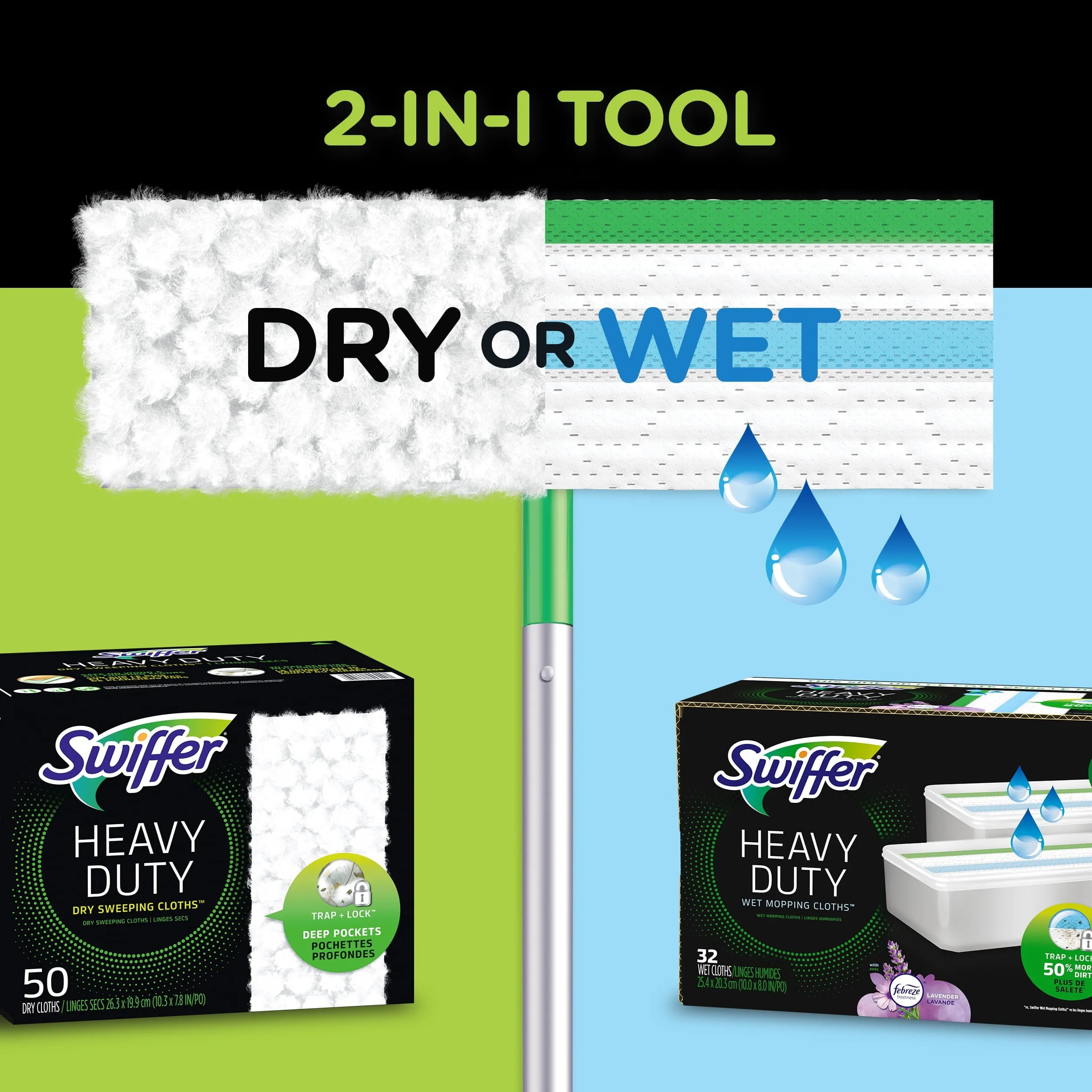 Sweeper Cleaner Dry and Wet Mop Starter Kit for Cleaning Hardwood Floors