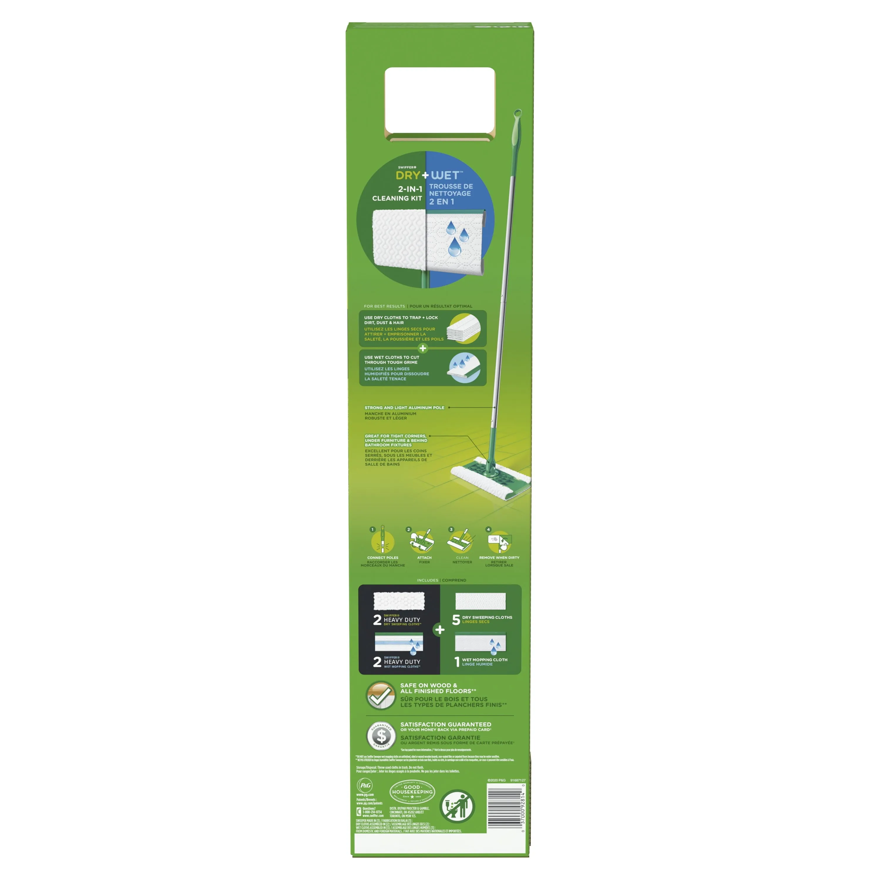 Sweeper Cleaner Dry and Wet Mop Starter Kit for Cleaning Hardwood Floors