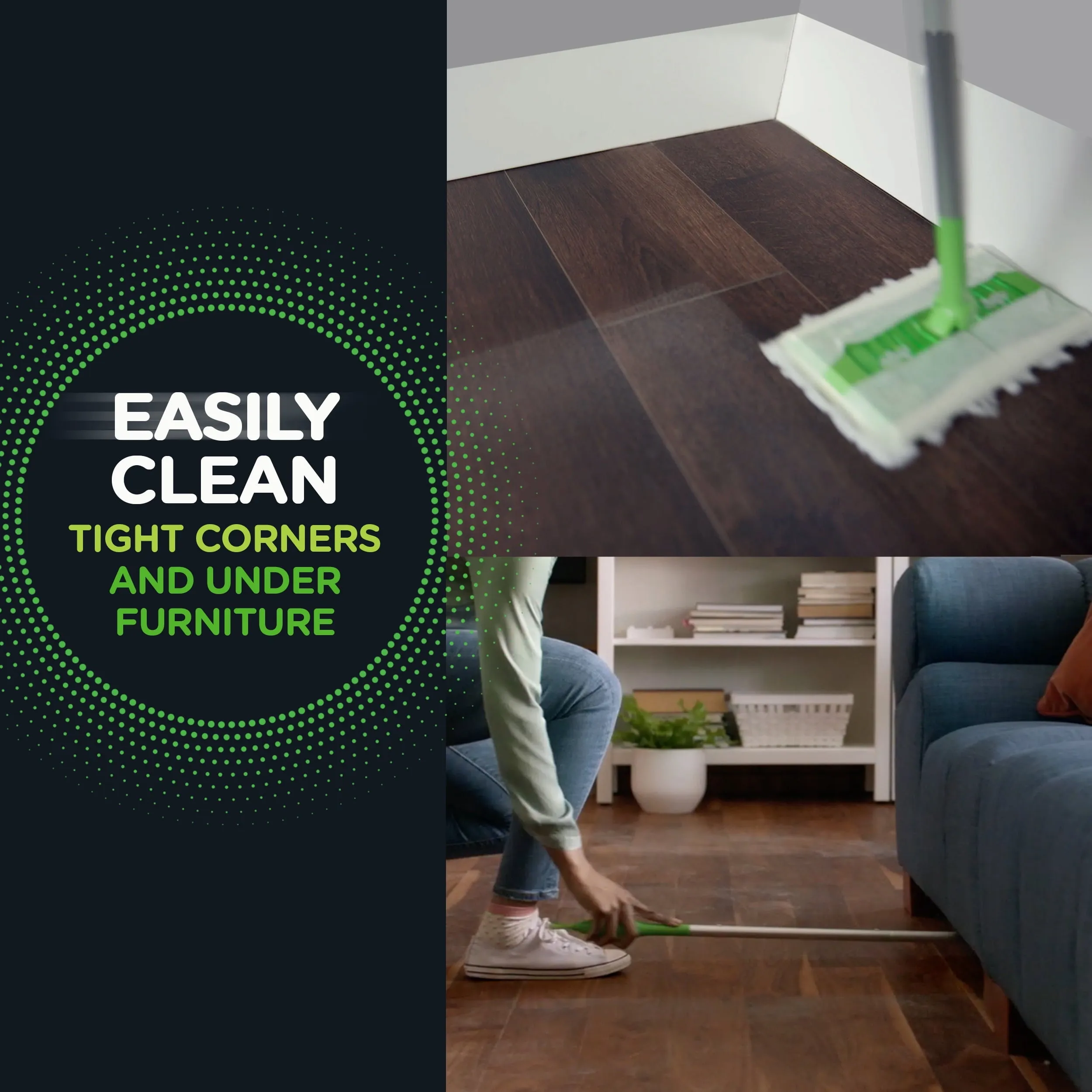 Sweeper Cleaner Dry and Wet Mop Starter Kit for Cleaning Hardwood Floors