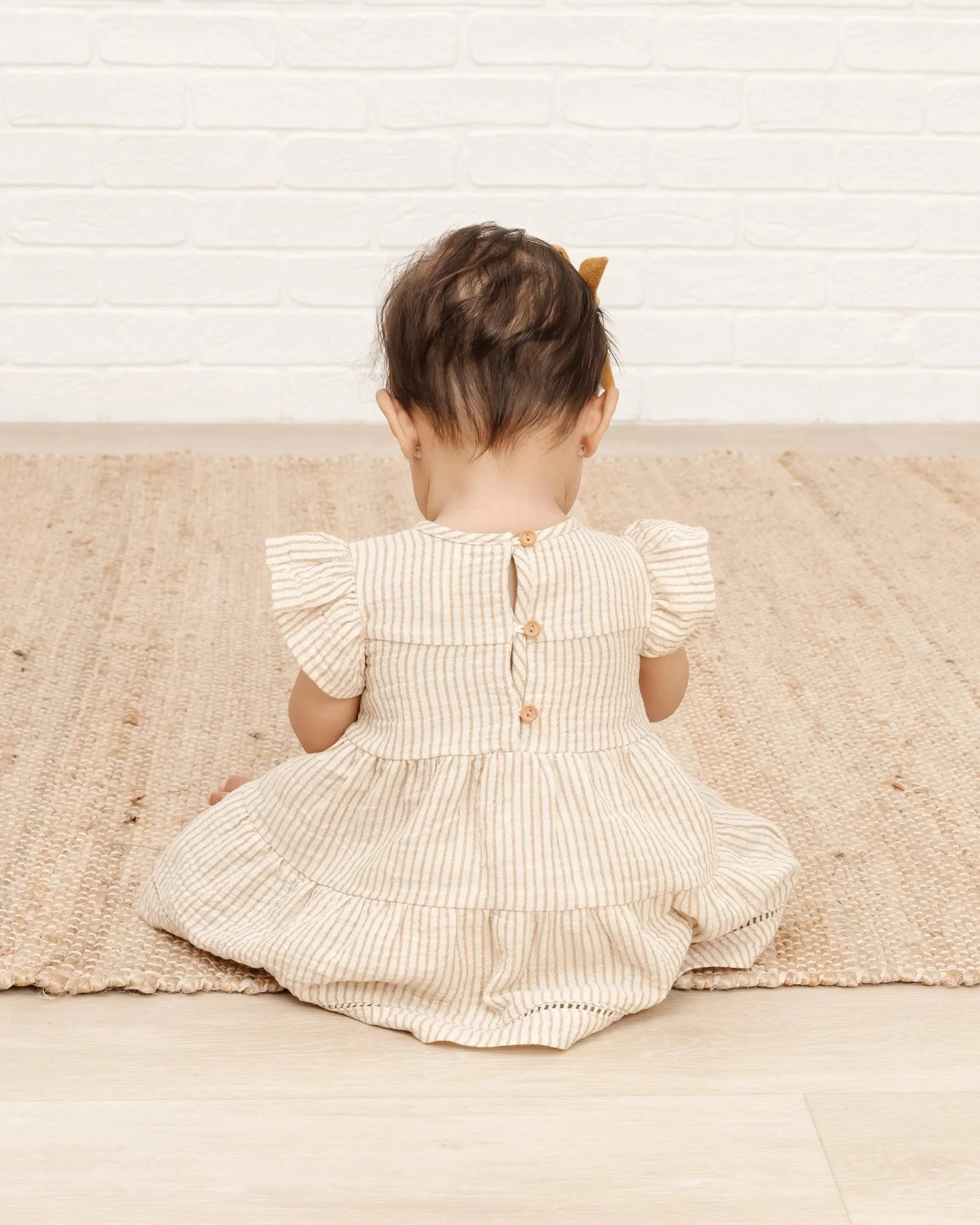 The Belle Dress by Quincy Mae - Ocre Stripe - KIDS