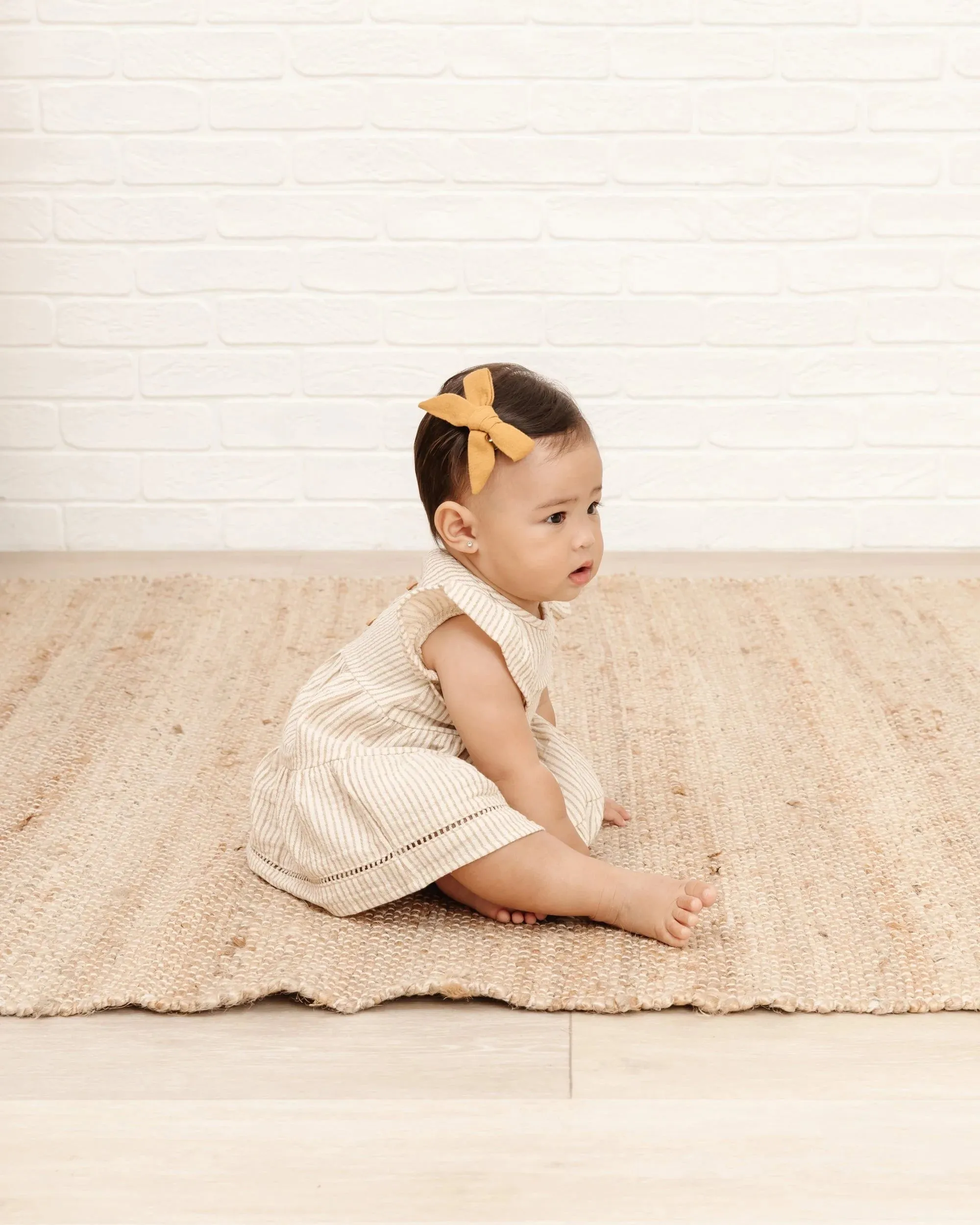 The Belle Dress by Quincy Mae - Ocre Stripe - KIDS