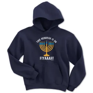 This Menorah Is On Fiyaaah Youth Hoodie