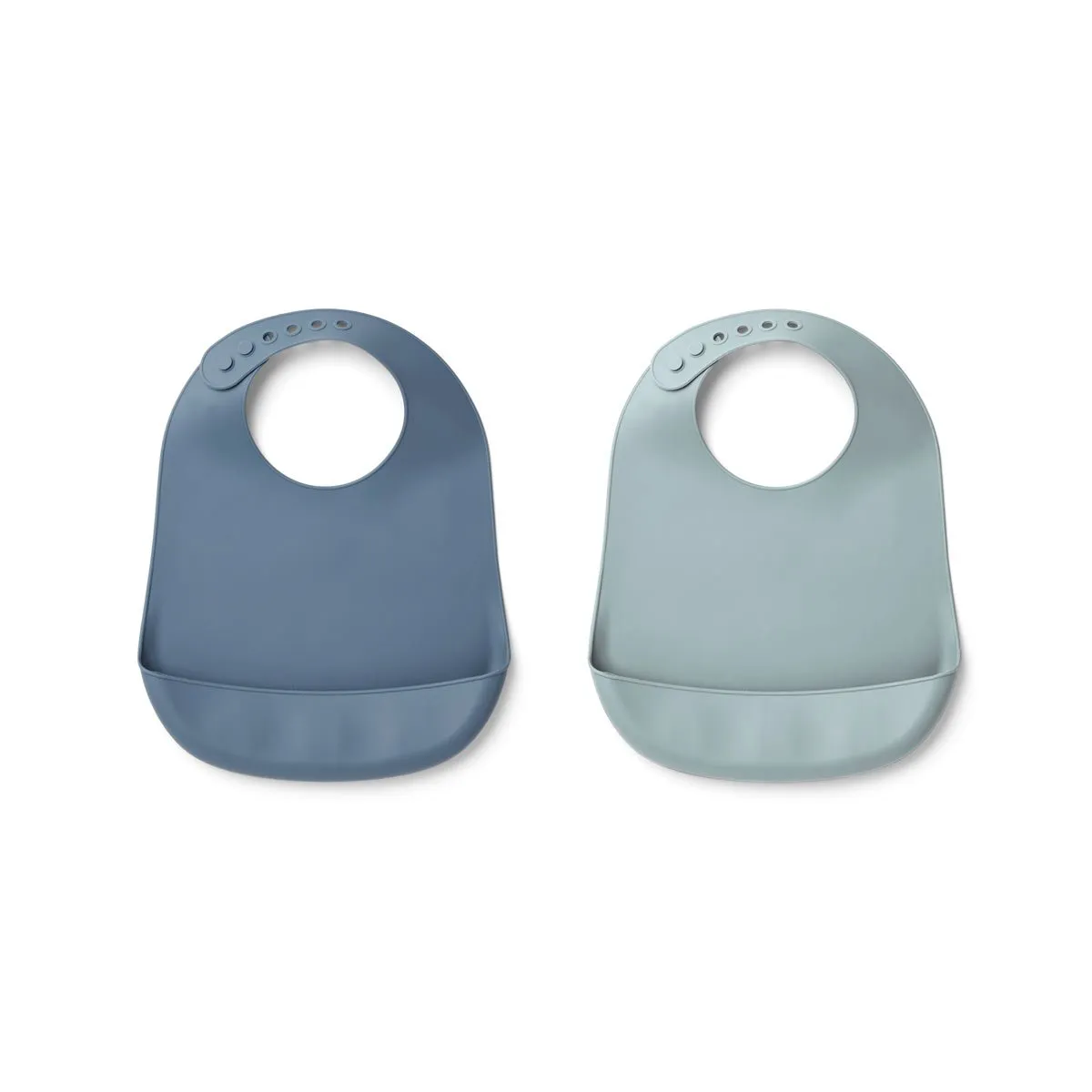 Tilda Silicone Bib 2 Pack - Blue wave/sea blue mix