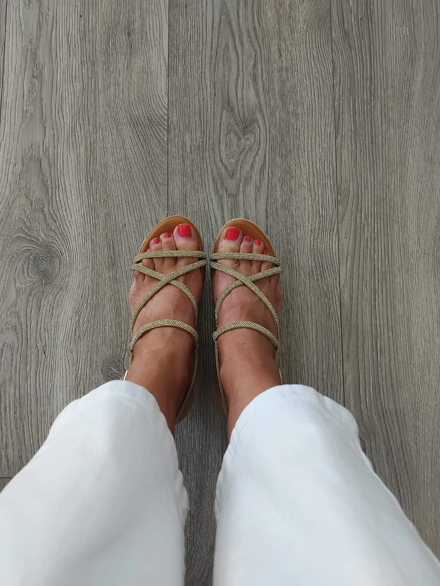 Tim & Simonsen - Kelso Cristal Gold Diamanté Wedge