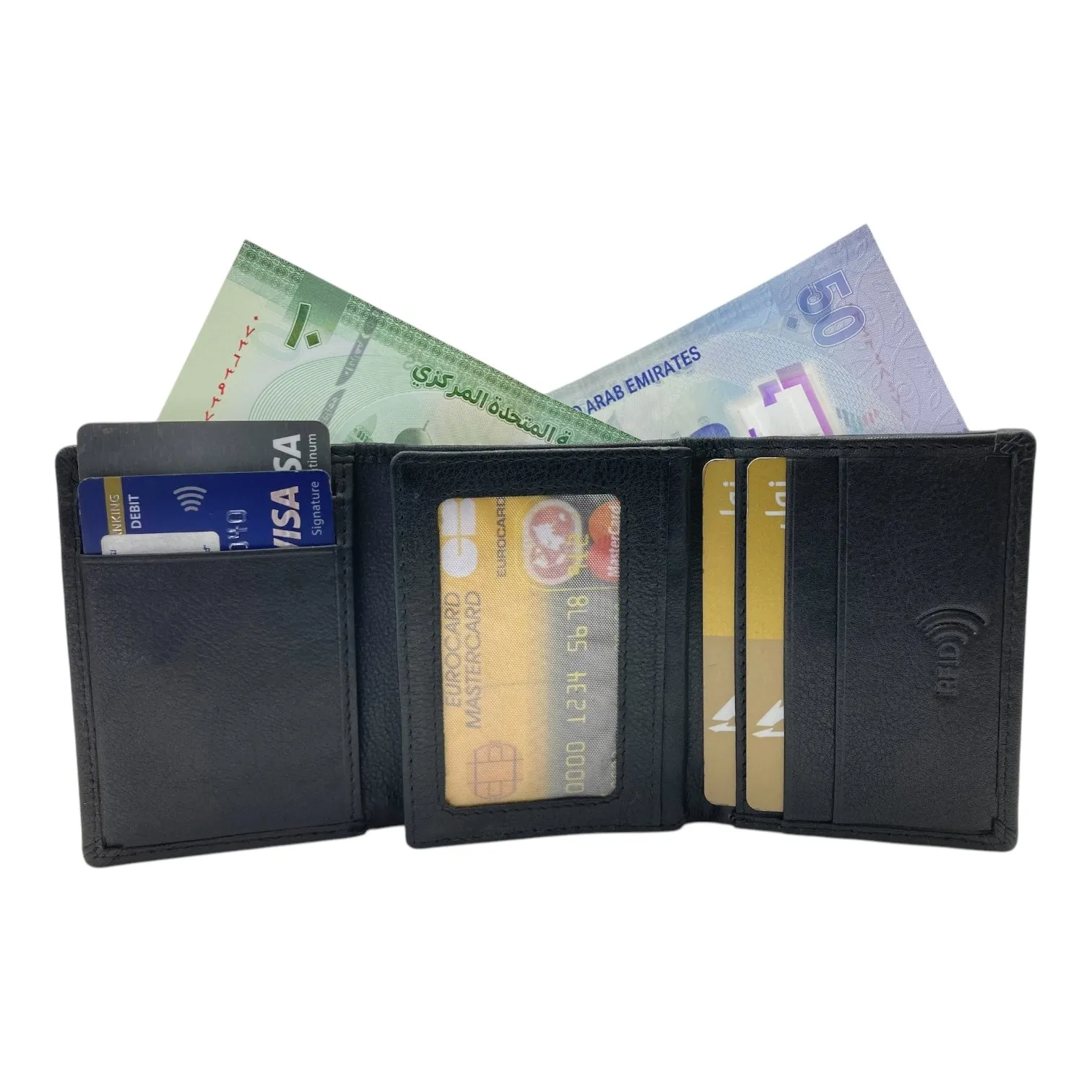 Trifold Wallet RFID Slim Wallets 10 Card = RFID - 1539L