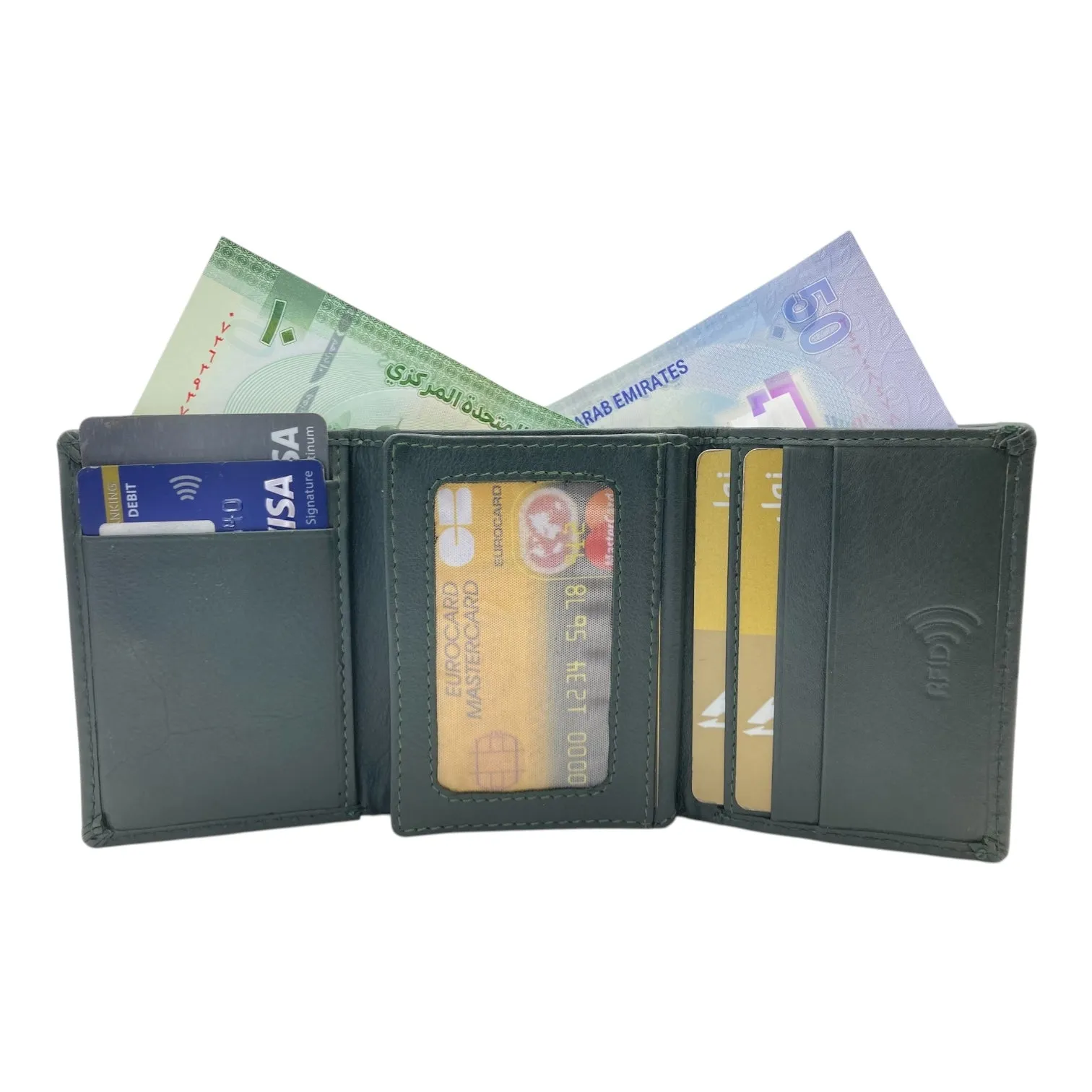 Trifold Wallet RFID Slim Wallets 10 Card = RFID - 1539L