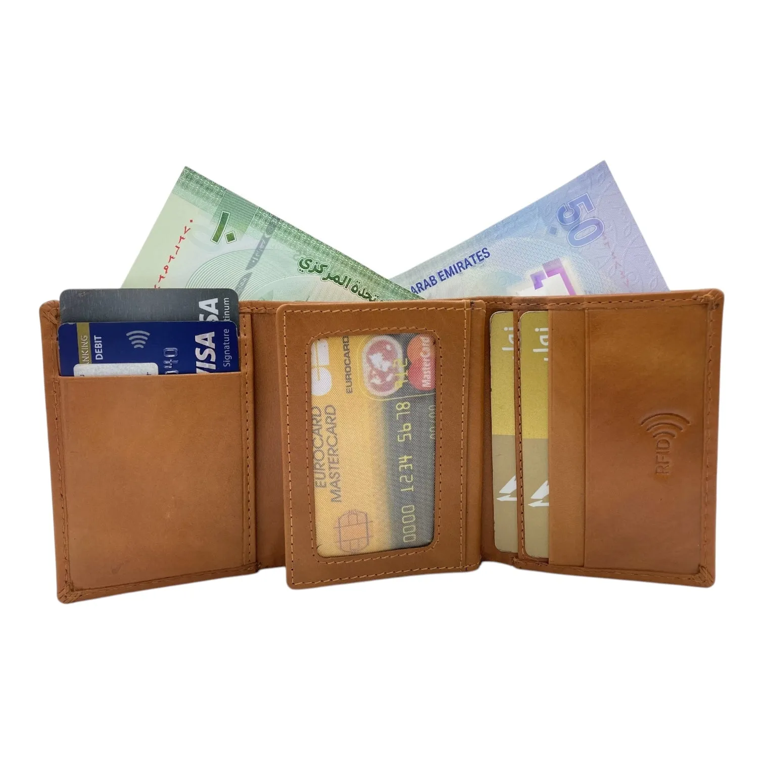 Trifold Wallet RFID Slim Wallets 10 Card = RFID - 1539L