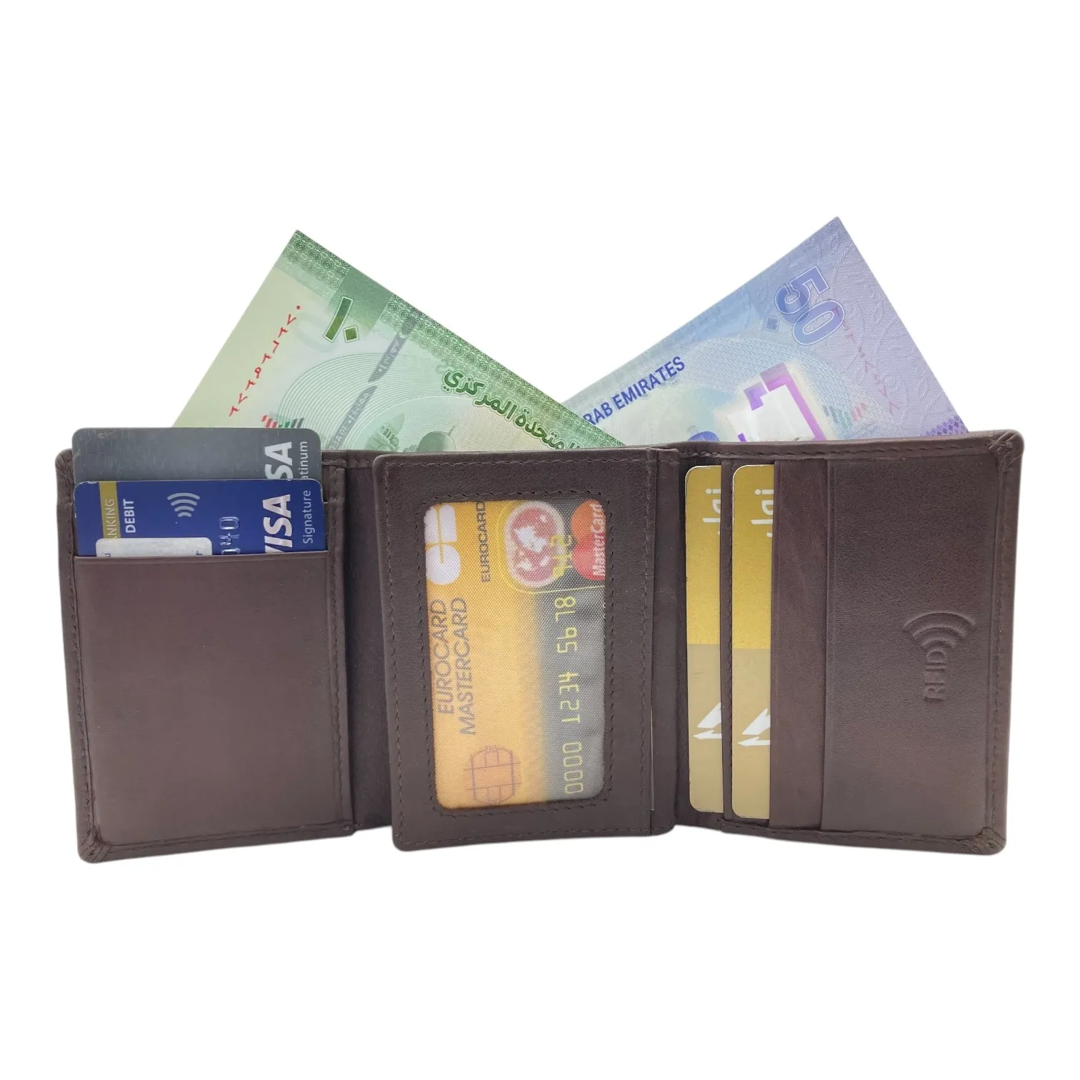 Trifold Wallet RFID Slim Wallets 10 Card = RFID - 1539L