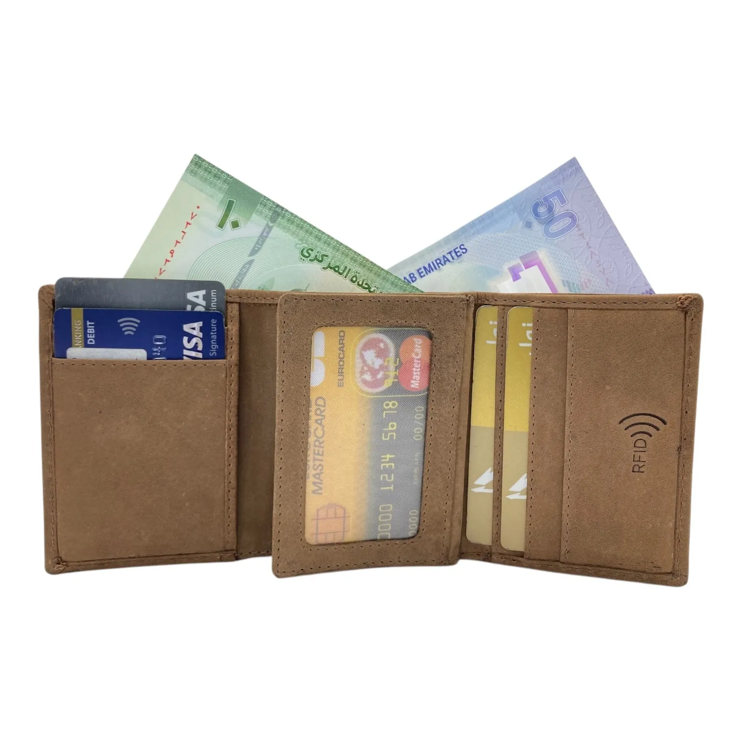 Trifold Wallet RFID Slim Wallets 10 Card = RFID - 1539L