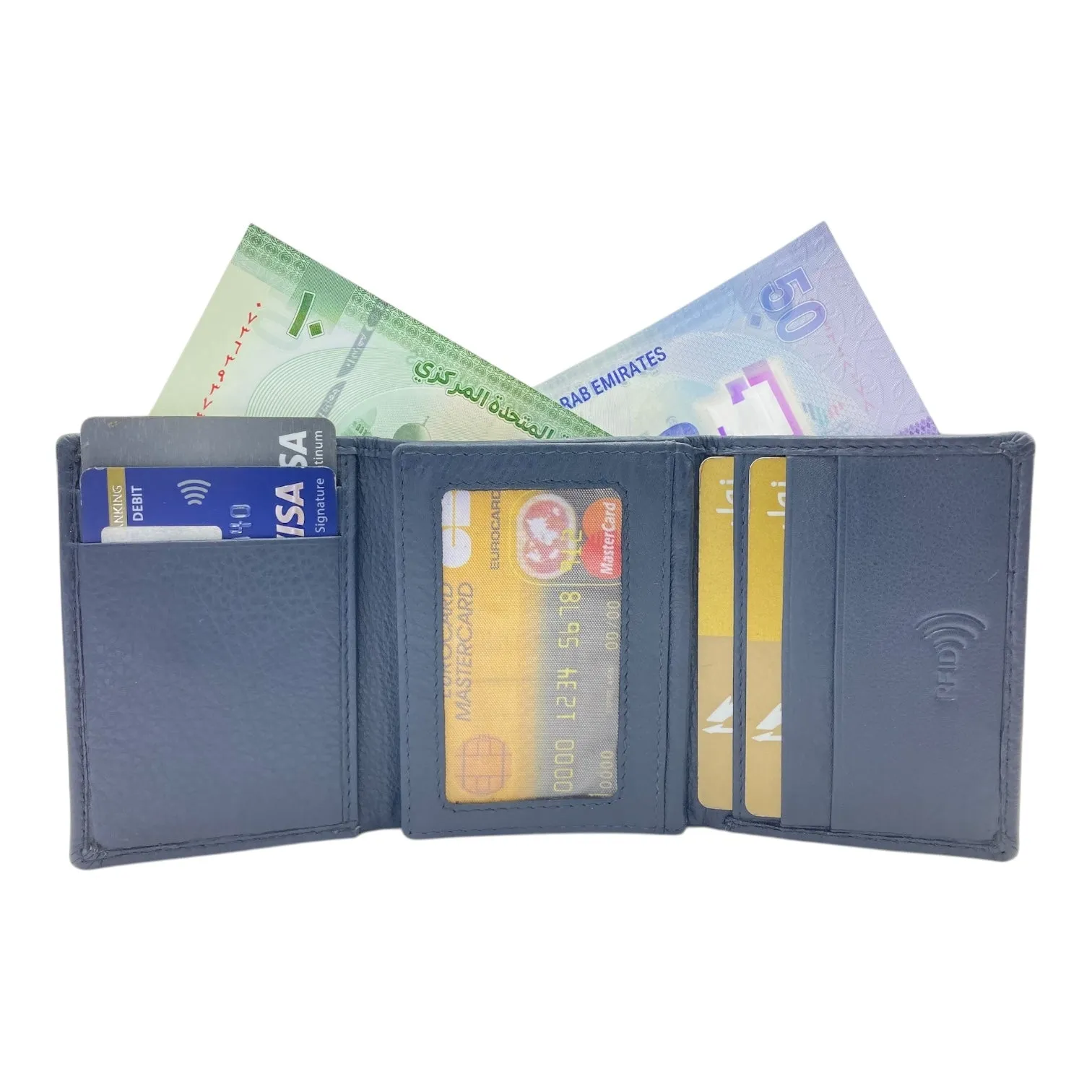 Trifold Wallet RFID Slim Wallets 10 Card = RFID - 1539L