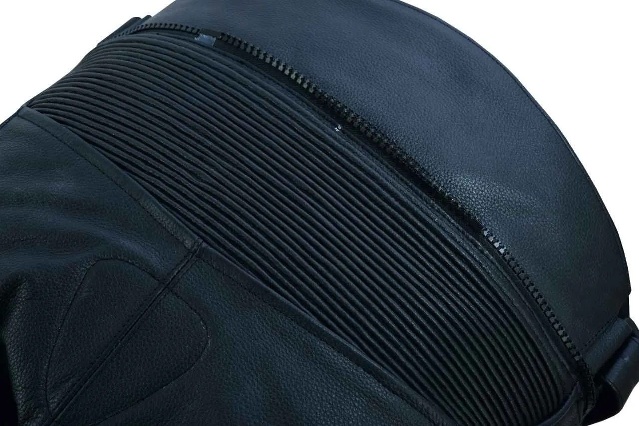 Tuff Gear Motorcycle Men Leather Racing Pants with armours - Black
