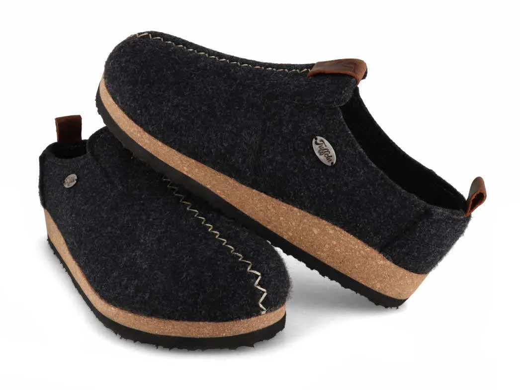 Tuffeln® Wool Slippers with Arch Support «Heimkehr», dark grey