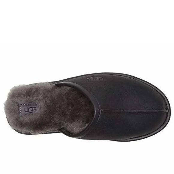 UGG® MEN'S SCUFF LEATHER BLACK 8 M