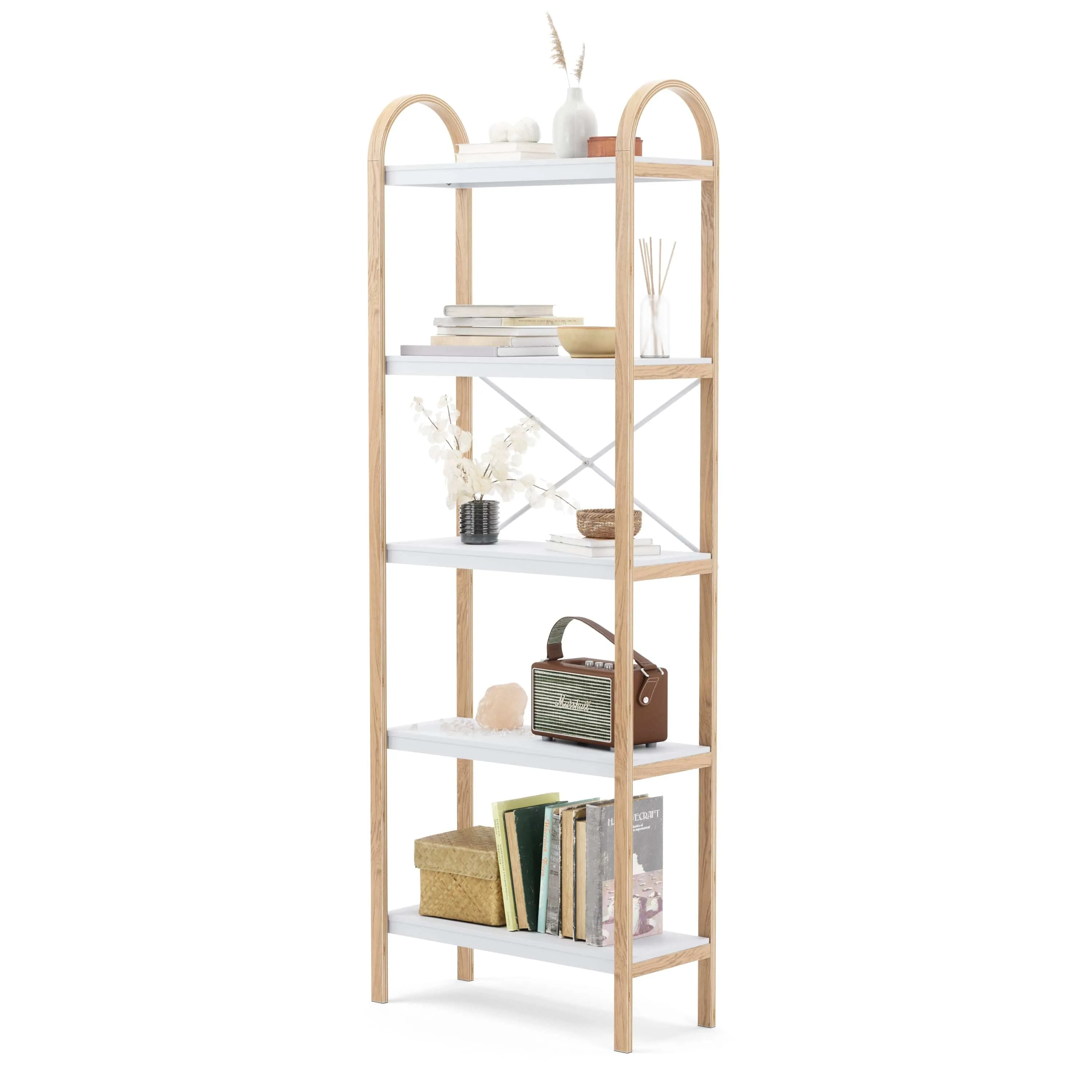 Umbra Bellwood Freestand Shelf 5 Tier White & Natural UMB1016840668