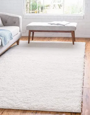 Unique Loom Davos Shag Collection Contemporary Soft Cozy Solid Shag Ivory Area Rug (4' 0 x 6' 0)
