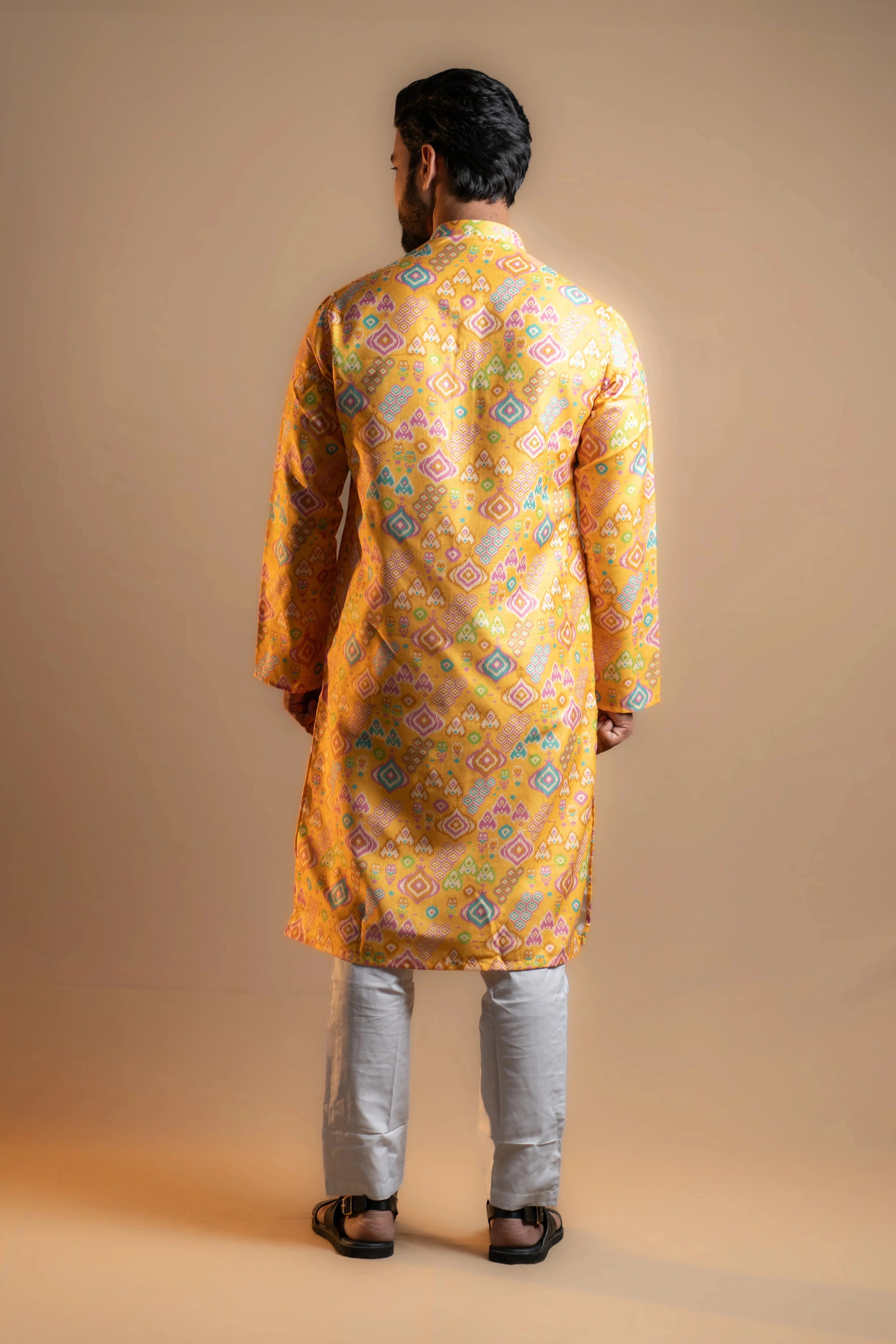 Vibrant Yellow Printed Kurta Set