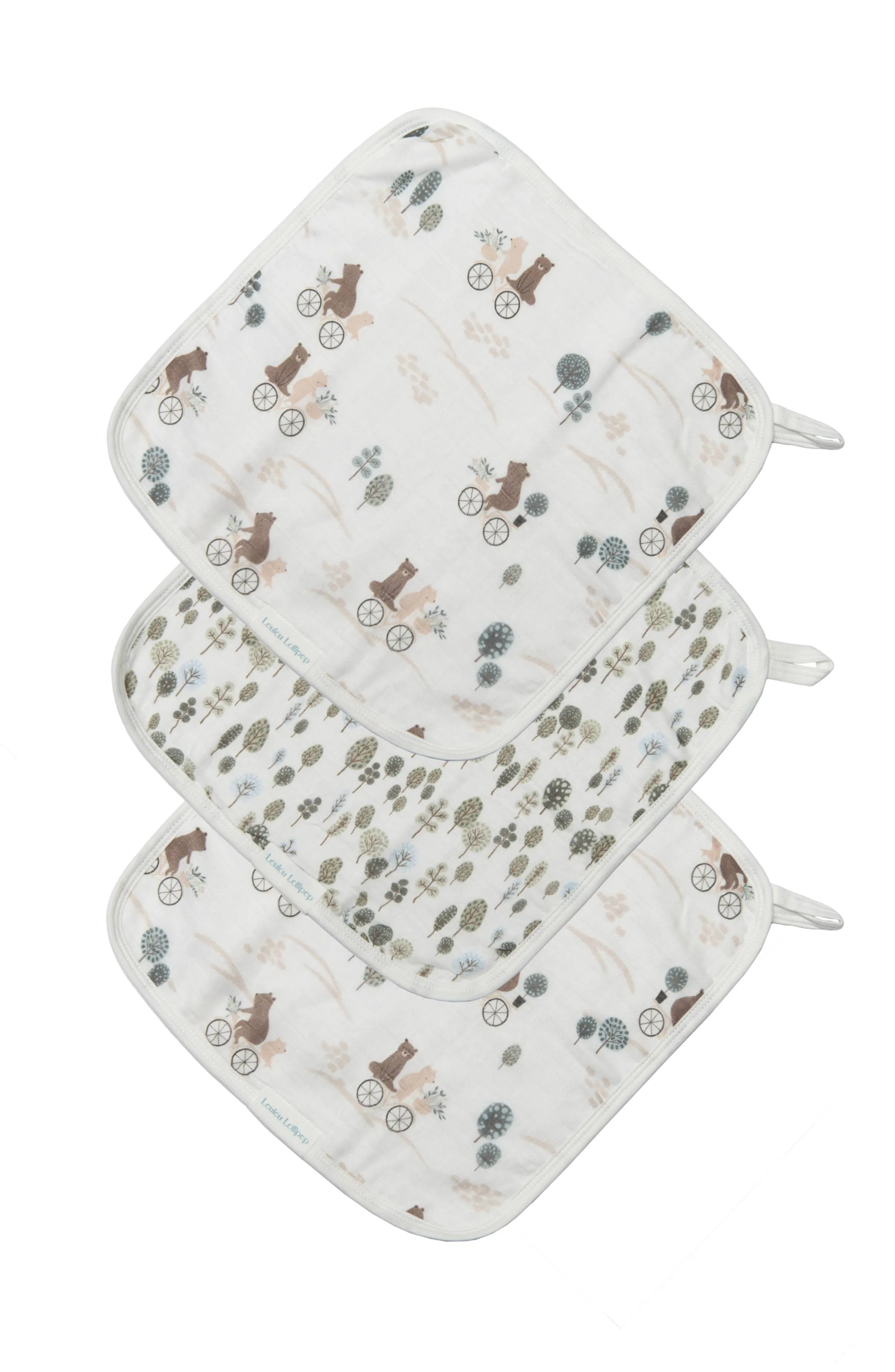 Washcloth Set - 3 Pack - Bears on Bikes