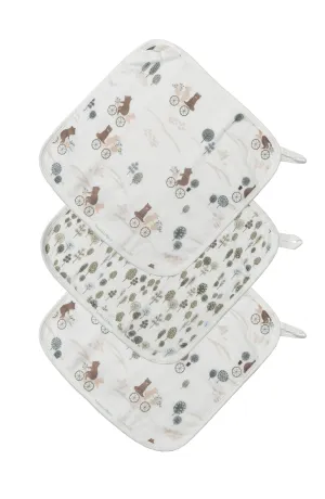 Washcloth Set - 3 Pack - Bears on Bikes