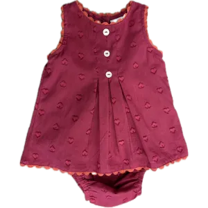 Yo Baby Rose Heart RicRac Baby Dress Set